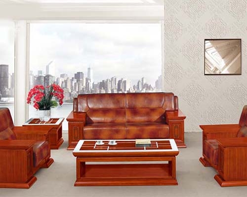  Zhongshan HY-S967 Thai teak leather sofa
